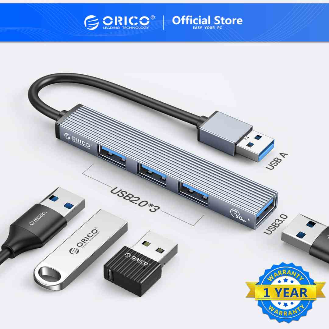 Đầu đọc thẻ nhớ ORICO 4 cổng USB 3.0 2.0 bằng nhôm cho máy tính