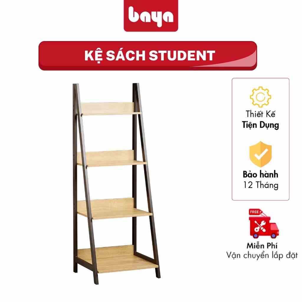 Kệ Sách BAYA STUDENT Chất Liệu MFC, Kim Loại Chắc Chắn, Màu Sắc Nâu/Đen Kích Thước D52xW47.5xH146.5 2001077