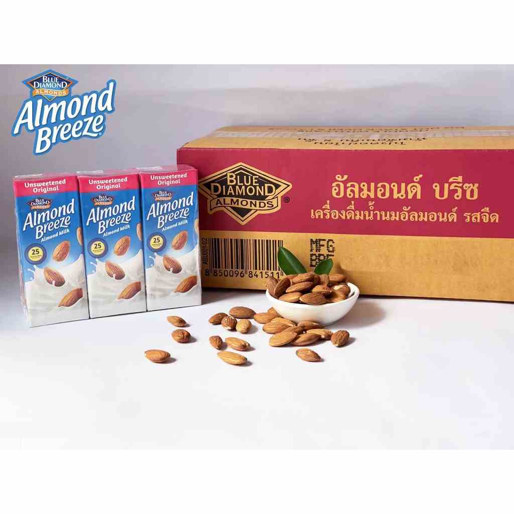 Thùng Sữa hạt hạnh nhân ALMOND BREEZE KHÔNG ĐUỜNG 180ml (24 hộp)