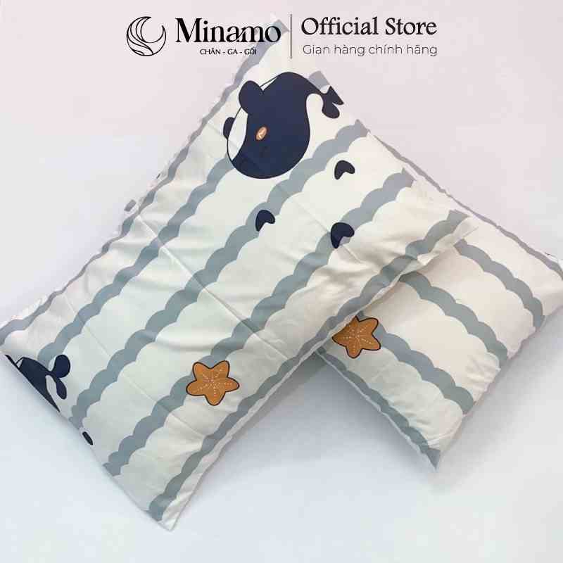 Set 2 Vỏ Gối Nằm Cotton 3D Minamo A001 Cao Cấp, Đa Dạng Mẫu Mã, Mềm Mại, Thoáng Mát - Bảo Hành Chính Hãng Minamo