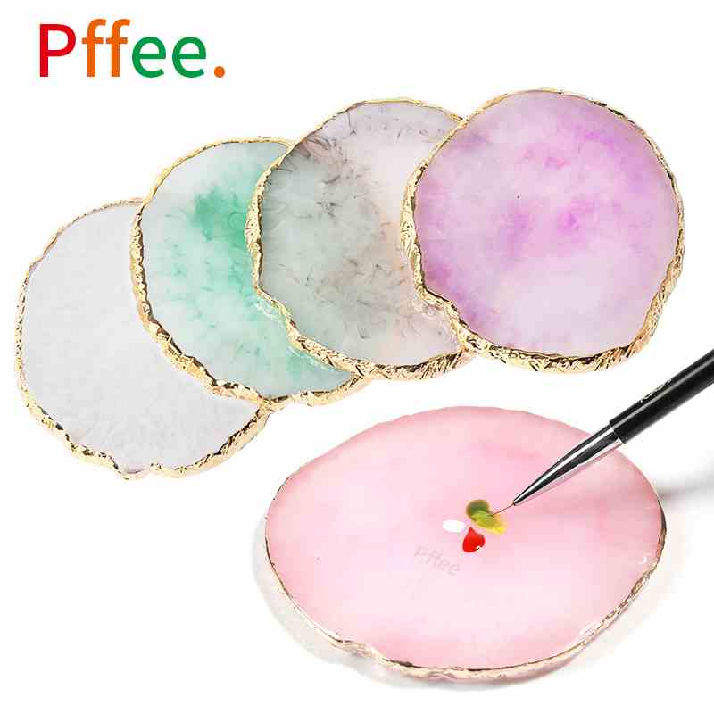 Bảng pha màu sơn móng tay Pffee bằng nhựa resin nhiều màu sắc độc đáo