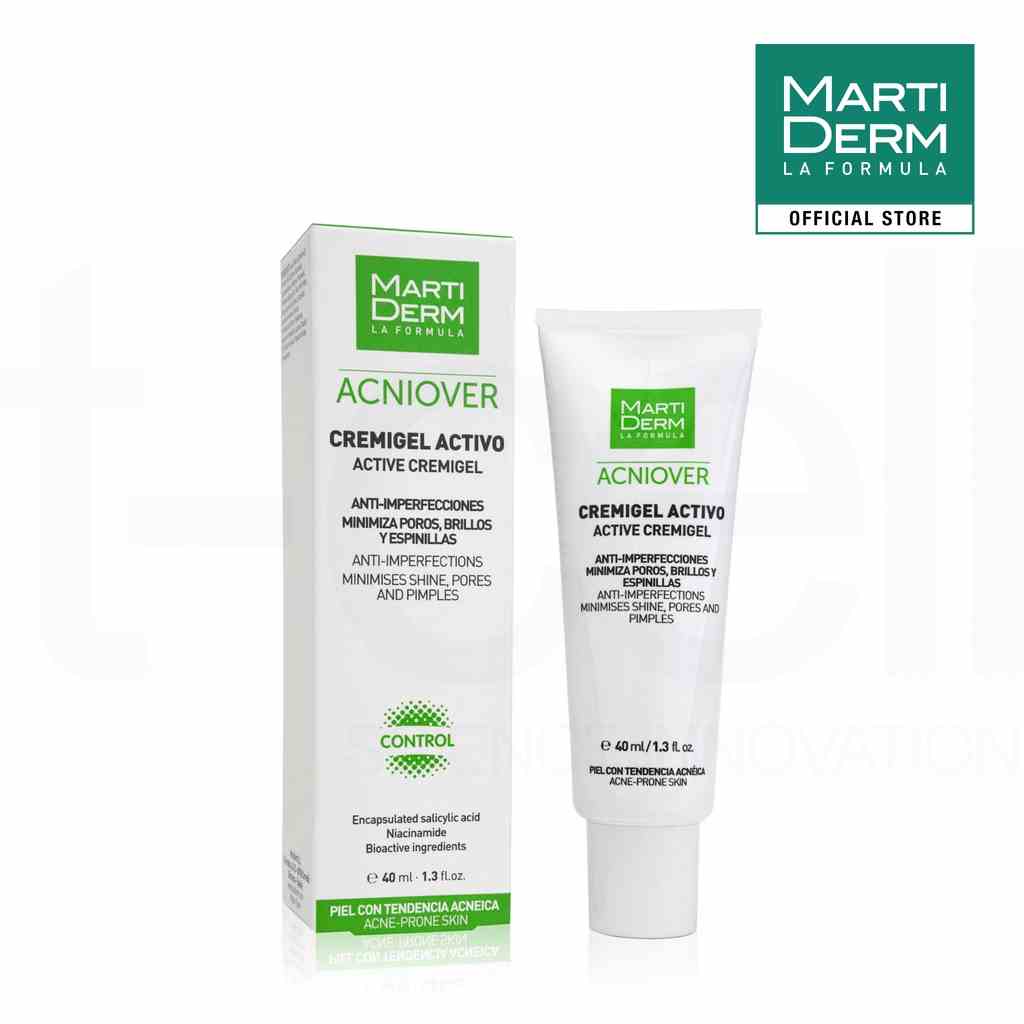 Kem Dưỡng Giảm Nhờn, Mụn & Se Lỗ Chân Lông - MartiDerm Acniover Active Cremigel (40ml)