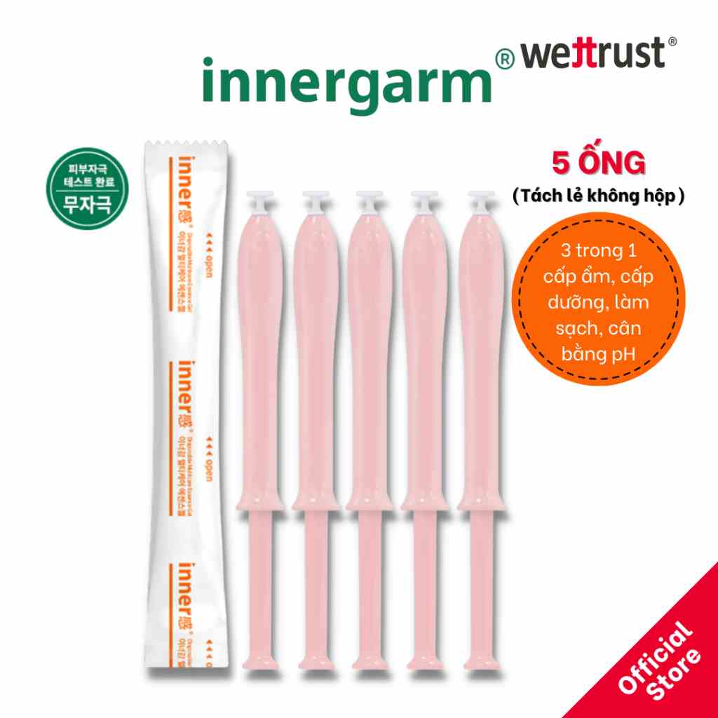 Gel Dưỡng Vùng Kín WETTRUST INNERGARM Disposable Multicare Essence Gel 1,7g x 5 Ống tách lẻ