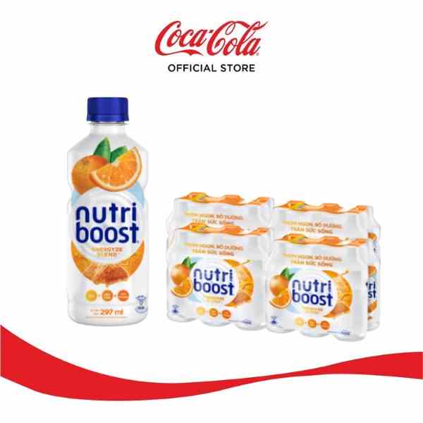 Lốc 24 Chai Sữa Nutriboost Thế Hệ Mới Hương Cam (297ml/chai)