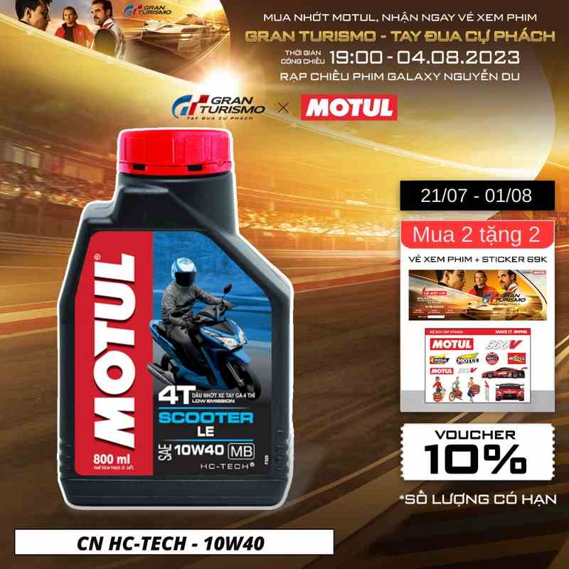 [Mã BMLTB35 giảm đến 35K đơn 99K] Dầu nhớt xe tay ga MOTUL SCOOTER LE 4T 10W40 1L