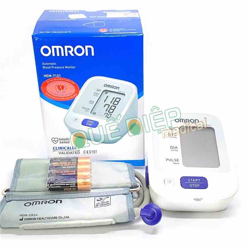 OMRON HEM-7121 - Máy đo huyết áp OMRON HEM 7121, bắp tay điện tử, cảnh báo rối loạn nhịp tim, bộ nhớ