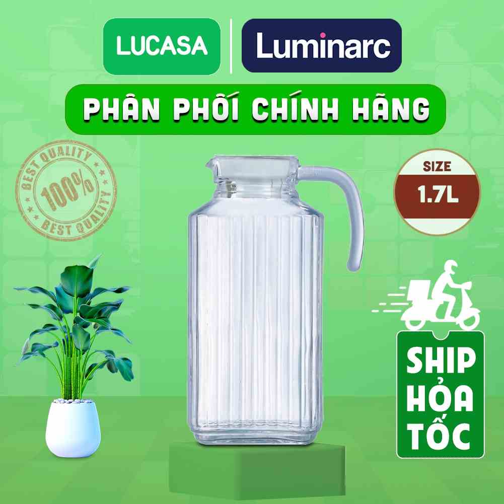 [Mã BMLTA35 giảm đến 35K đơn 99K] Bình Nước Thủy Tinh Luminarc Quadro 1.7L - L2668 | Phân Phối Chính Hãng