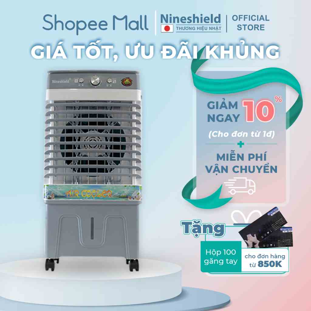 Quạt điều hoà Nineshield KB588S dung tích 45L làm mát nhanh tiết kiệm điện - Hàng chính hãng