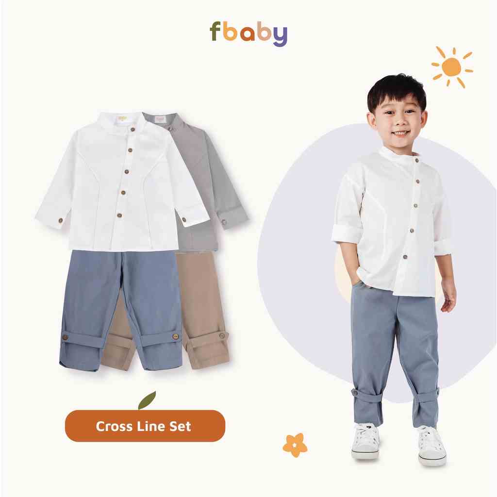 Bộ sơ mi bé trai cổ tàu vạt chéo Fbaby  FB003