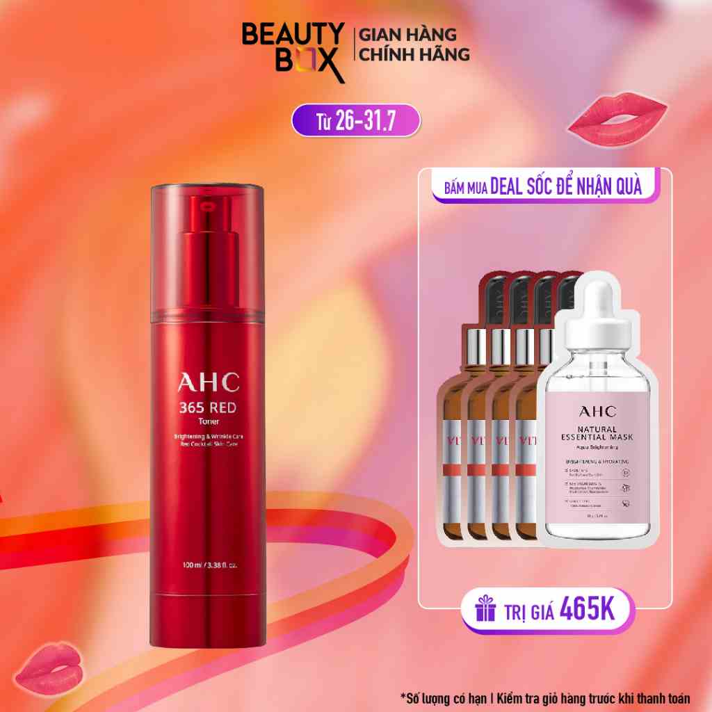 Nước Cân Bằng Chống Lão Hóa Làm Sáng Da AHC 365 Red Toner 100Ml