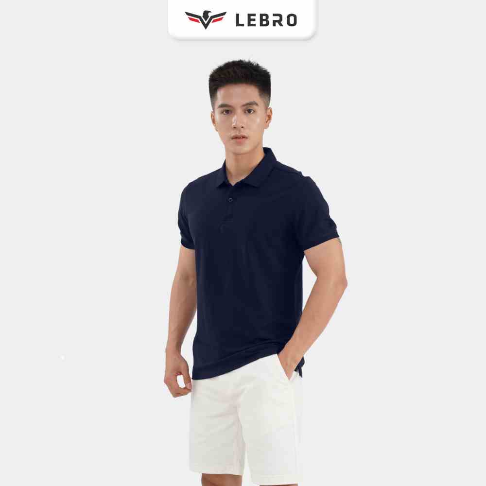 Áo polo nam, áo thun nam trơn, áo phông có cổ, cotton CVC cao cấp, dáng slimfit trẻ trung thể thao LEBRO TPL23-005A