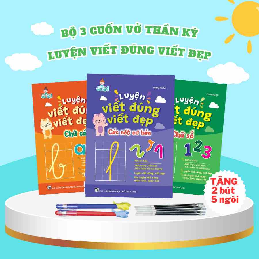 Sách - Luyện Viết Đúng Viết Đẹp - Bộ 3 Quyển Vở Tập Viết Cho Bé Mực Thần Kì Tự Xóa - Vở Tập Viết Chữ Đẹp