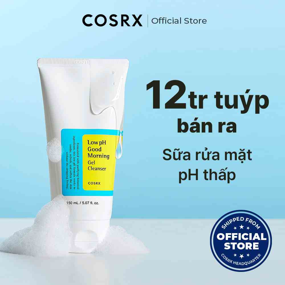 Gel rửa mặt Cosrx Good Morning 150ml/50ml chiết xuất trà xanh độ ph thấp