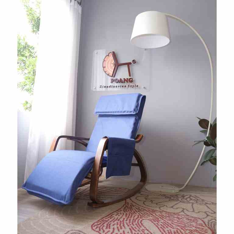 [Mã BMLTB200 giảm đến 100K đơn 499K] Ghế Poang Rocking Chair khung óc chó_tựa lưng và gác chân có thể điều chỉnh