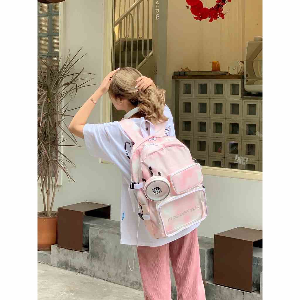 Balo FIDE OFFICIAL SS1 HỒNG đi học đi chơi tặng kèm túi chéo , tote , bóp viết , sticker