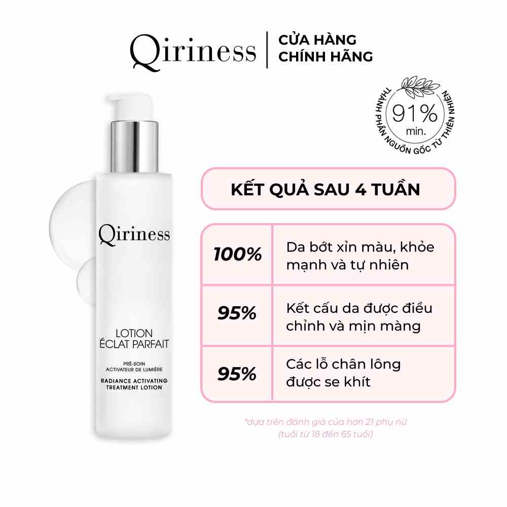 Lotion tẩy tế bào chết làm sáng và cải thiện kết cấu bề mặt da Qiriness Radiance Activating Treament Lotion 200ml