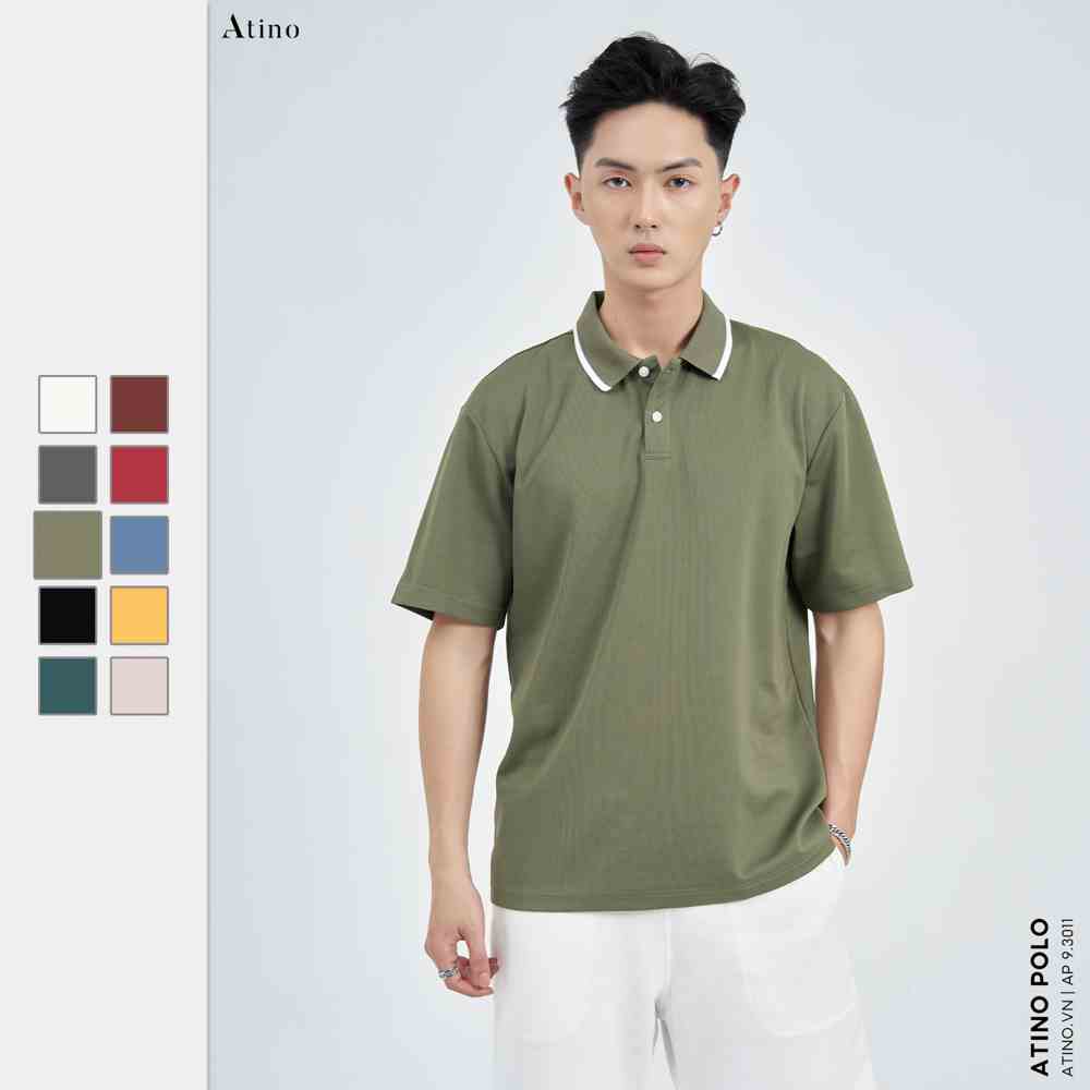 Áo Polo Nam Viền Cổ ATINO thanh lịch vải cá sấu Cotton cao cấp thoáng mát chuẩn form PL9.3011