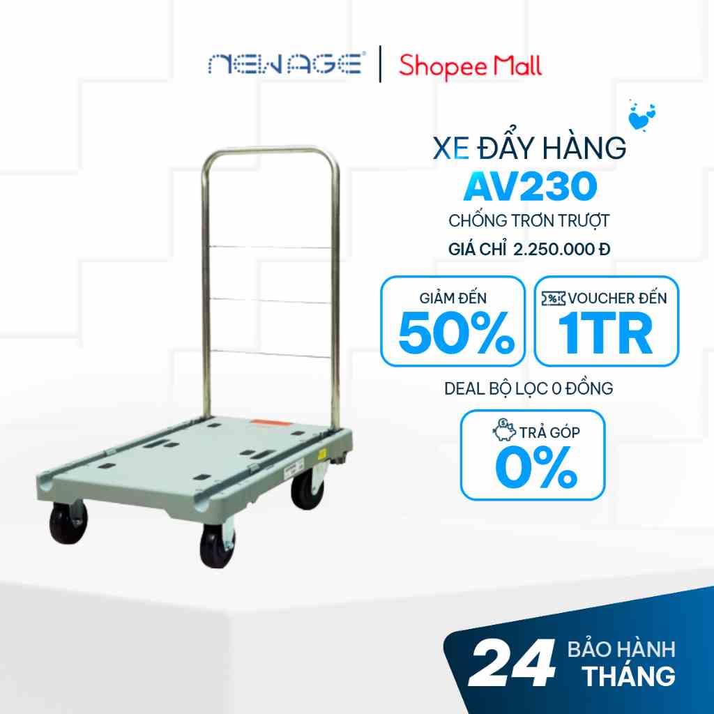 Xe đẩy hàng gấp gọn ADVINDEQ AV230, tải trọng lớn tới 250kg, bảo hành 12 tháng toàn quốc