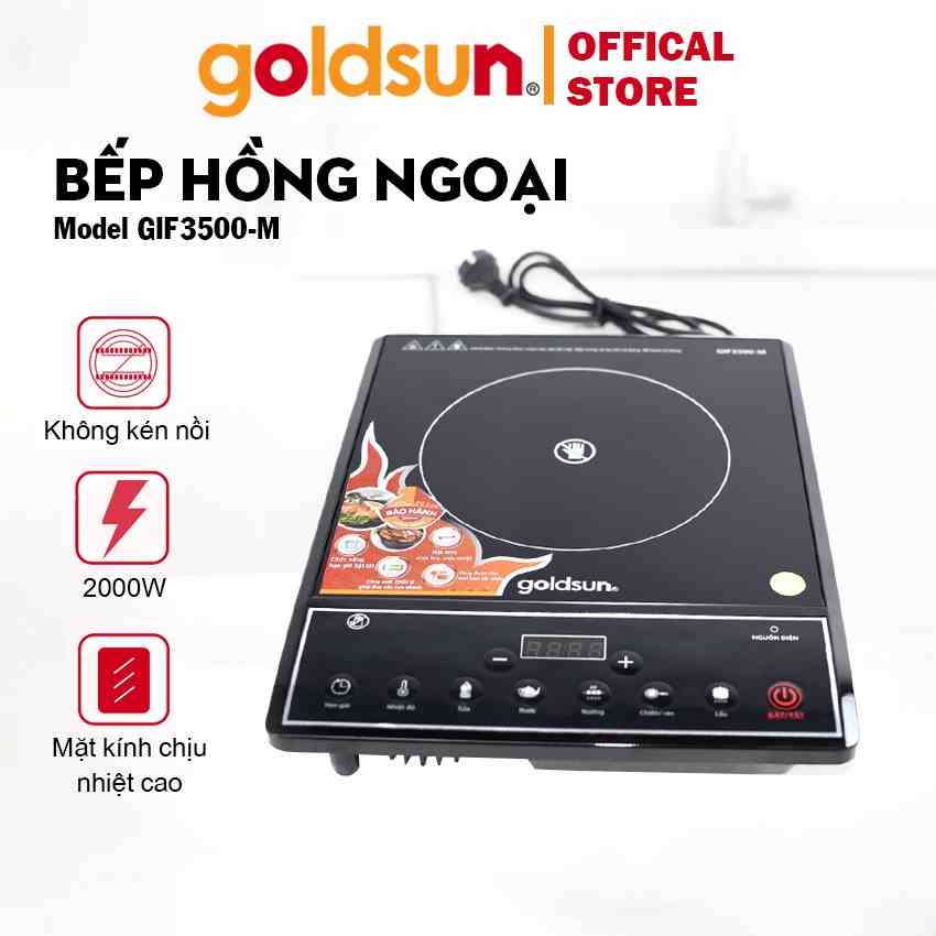 Bếp hồng ngoại goldsun GIF3500-M mặt kính Ceramic, công suất 2000W