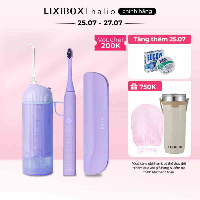 Combo Bàn chải điện và Máy Tăm Nước Halio UltraClean - Periwinkle