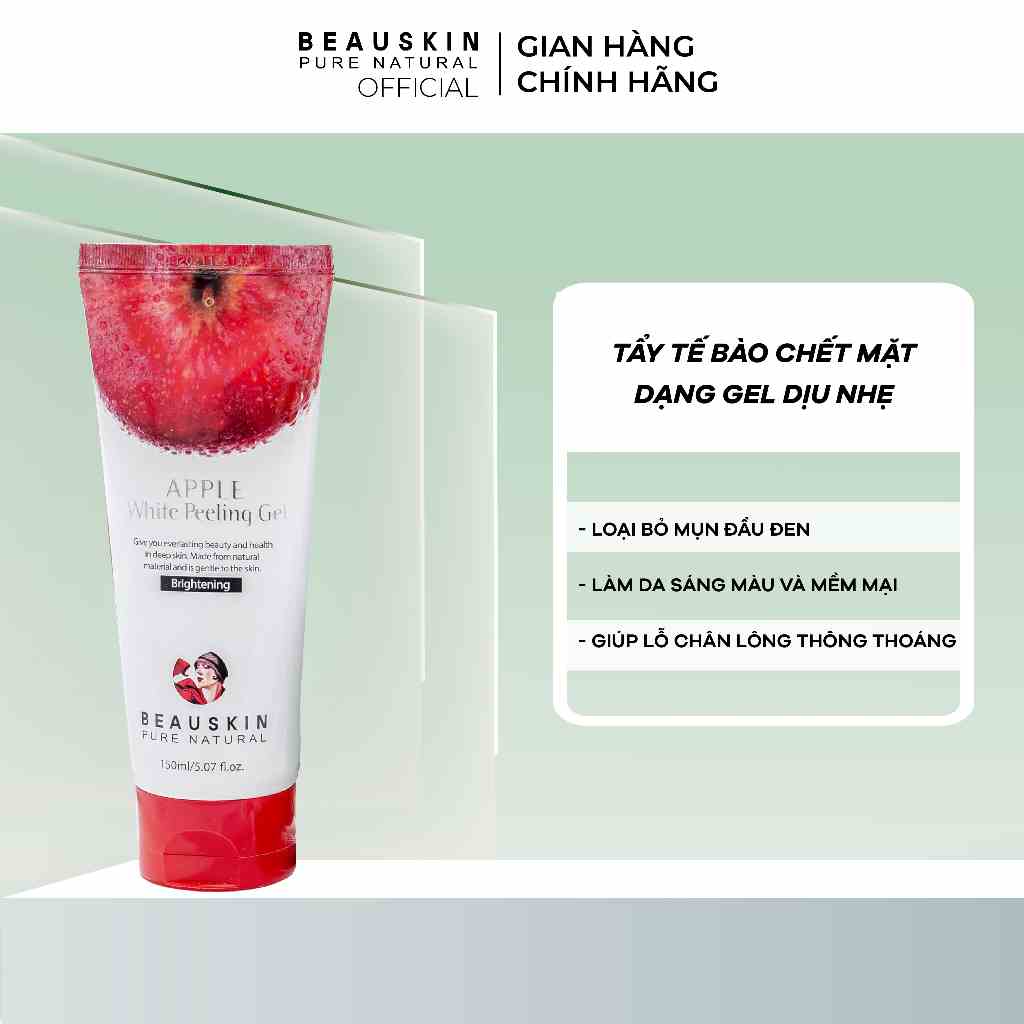 Tẩy Tế Bào Chết Mặt Dạng Gel Dịu Nhẹ BEAUSKIN Apple White Peeling Gel 150ml BCPG0100210