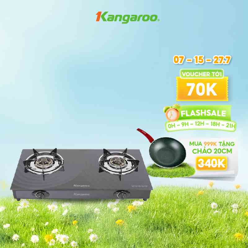 Bếp gas dương kính hai lò Kangaroo KG519M