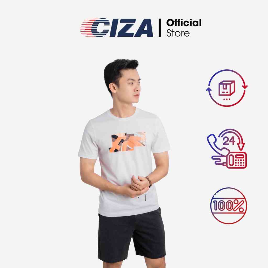 Áo thun ngắn cộc tay nam CIZA basic cổ tròn phong cách trẻ trung vải cotton thấm hút nhanh size S M L XL ATNS26