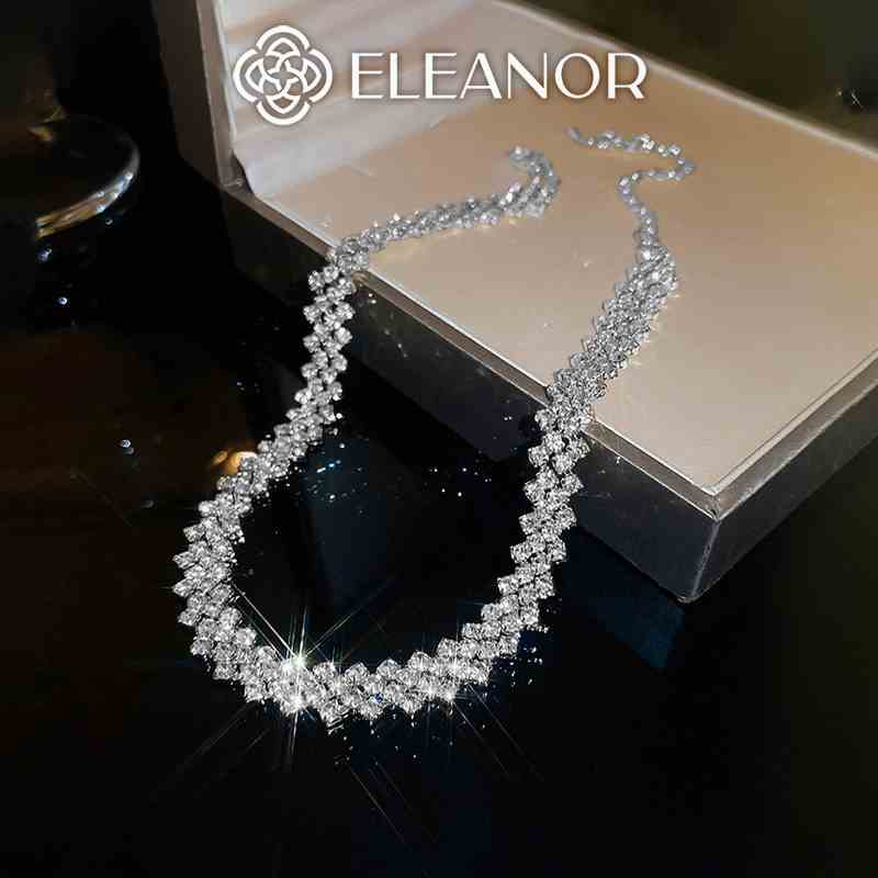 Dây chuyền nữ Eleanor Accessories choker hình ziczac đính đá phụ kiện trang sức 4772