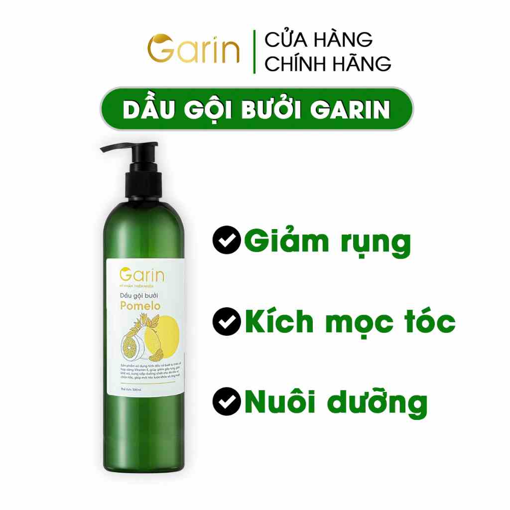 Dầu gội bưởi mọc tóc và giảm rụng tóc Garin nuôi dưỡng tóc từ gốc đến ngọn cho nam nữ 300ml