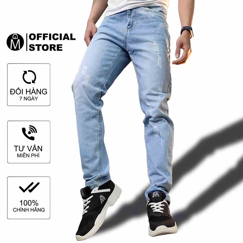 [Mã BMLTB35 giảm đến 35K đơn 99K] Quần jean nam ống suông Q153 (Xanh bạc) MĐ