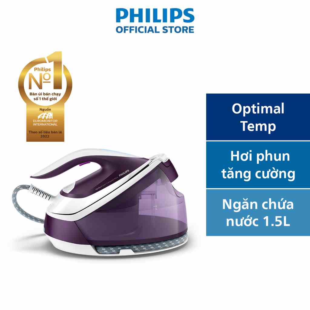 Bàn ủi bộ tạo hơi nước PHILIPS GC7933 /30 ủi phẳng nhanh chóng - Hàng Chính Hãng