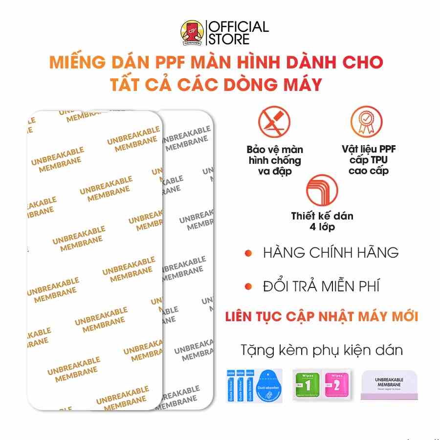 Miếng dán PPF màn hình Handtown cho tất cả các dòng máy iPhone Samsung Oppo Vivo Xiaomi Redmi Realme Google Sony LG