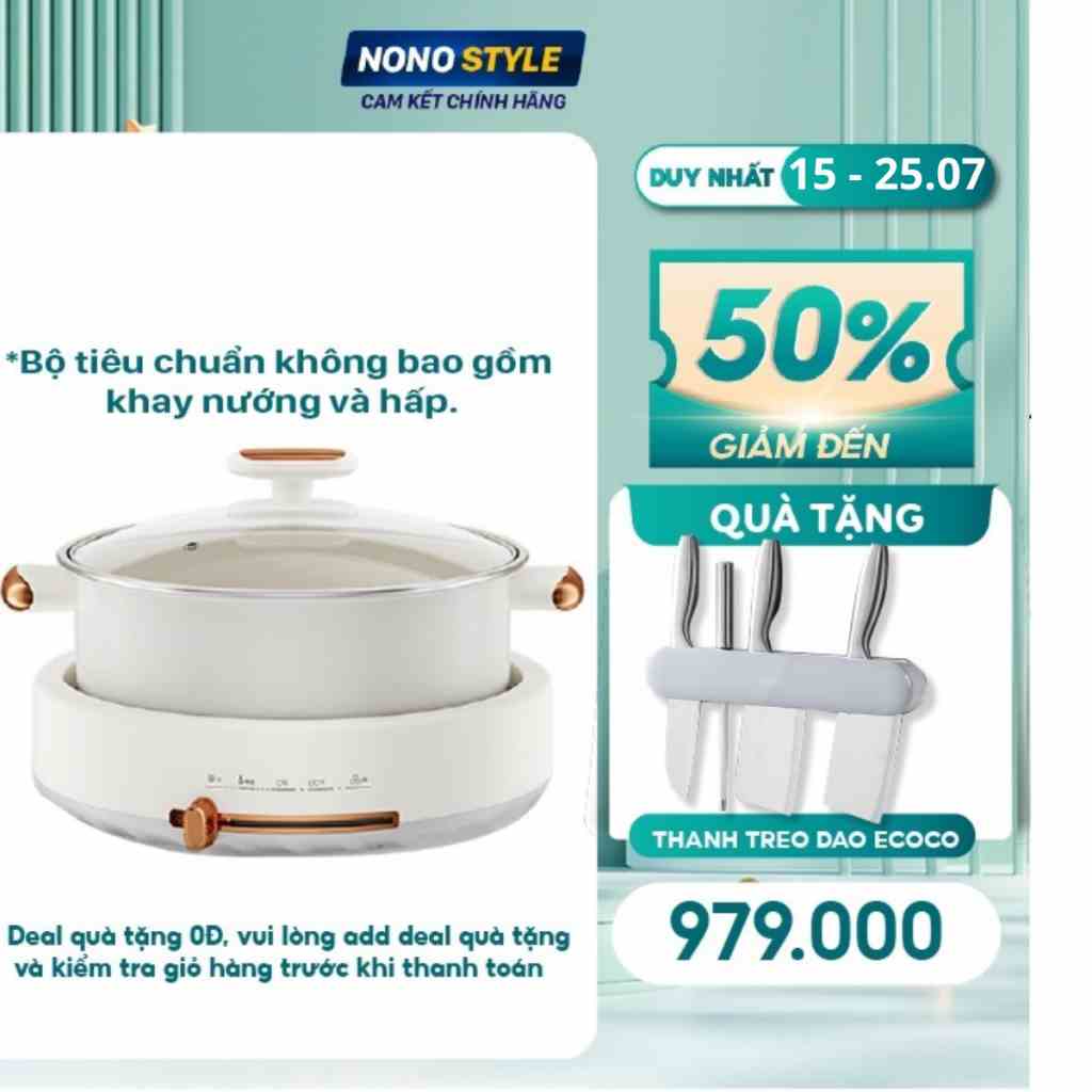 Nồi Lẩu Nướng Điện Đa Năng Nonostyle 5L, 1350W, Bảo Hành 12 Tháng