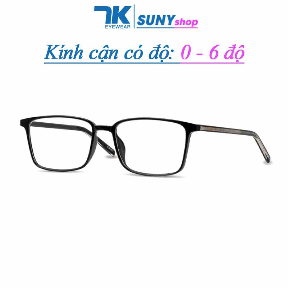 Kính cận có độ sẵn 0 - 6 độ nam nữ mắt chữ nhật gọng nhựa 7K8188. Có sẵn tròng giả cận 0 độ chống ánh sáng xanh, tia UV