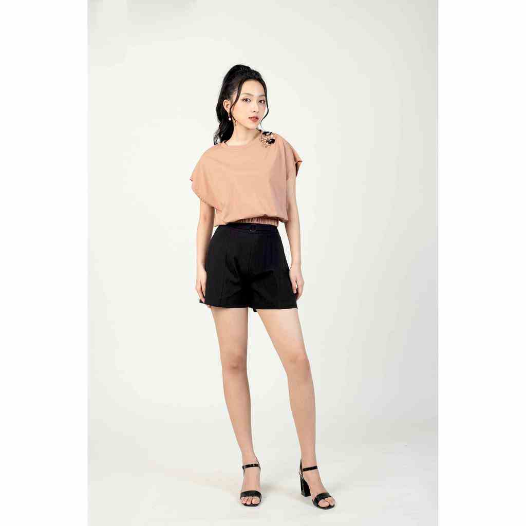 [Mã BMLTB35 giảm đến 35K đơn 99K] Quần short cạp đính đai tròn MMOutfit M-QU020321041