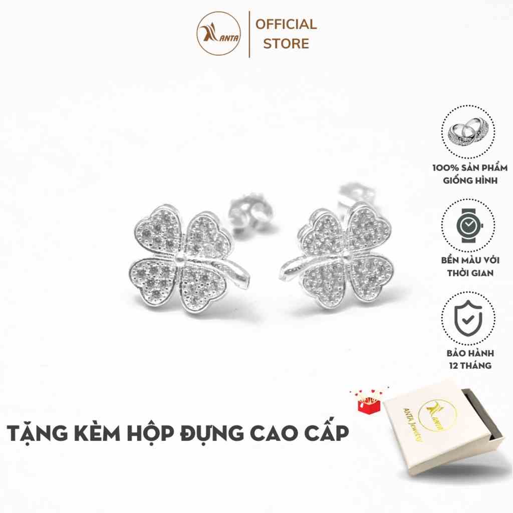 [Mã BMLTB35 giảm đến 35K đơn 99K] Bông tai bạc ATJ9080 dành cho nữ hoa 4 lá cỏ ANTA Jewelry