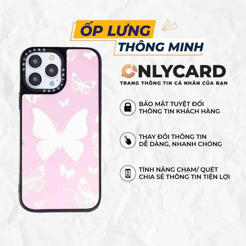 Ốp lưng thông minh ONLYCARD_BUTTERFLY_PINK/Dành cho các dòng IPhone 7/7plus/8/8plus/x/xr/xs/11/12/13/pro/prom