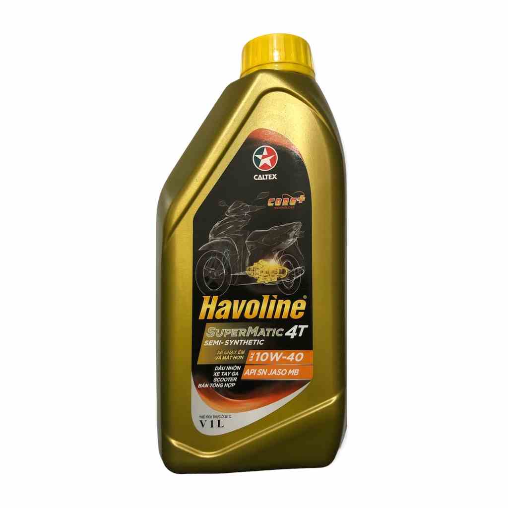 Nhớt xe ga bán tổng hợp Caltex Havoline SuperMatic4T Semi Synthetic 10w40 [ 1L ]