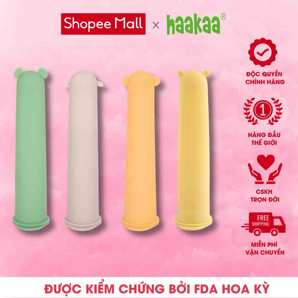 [Mã BMLTB200 giảm đến 100K đơn 499K] Khuôn làm kem silicone cho bé Haakaa, Nhiều màu sắc, kiểu dáng dễ thương