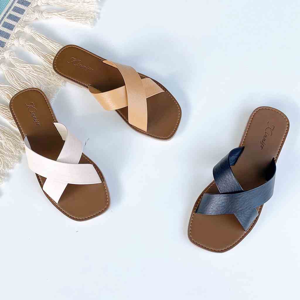 Dép Birken nữ quai chéo thời trang thương hiệu Detaunisex dép lê mùa hè - DX02