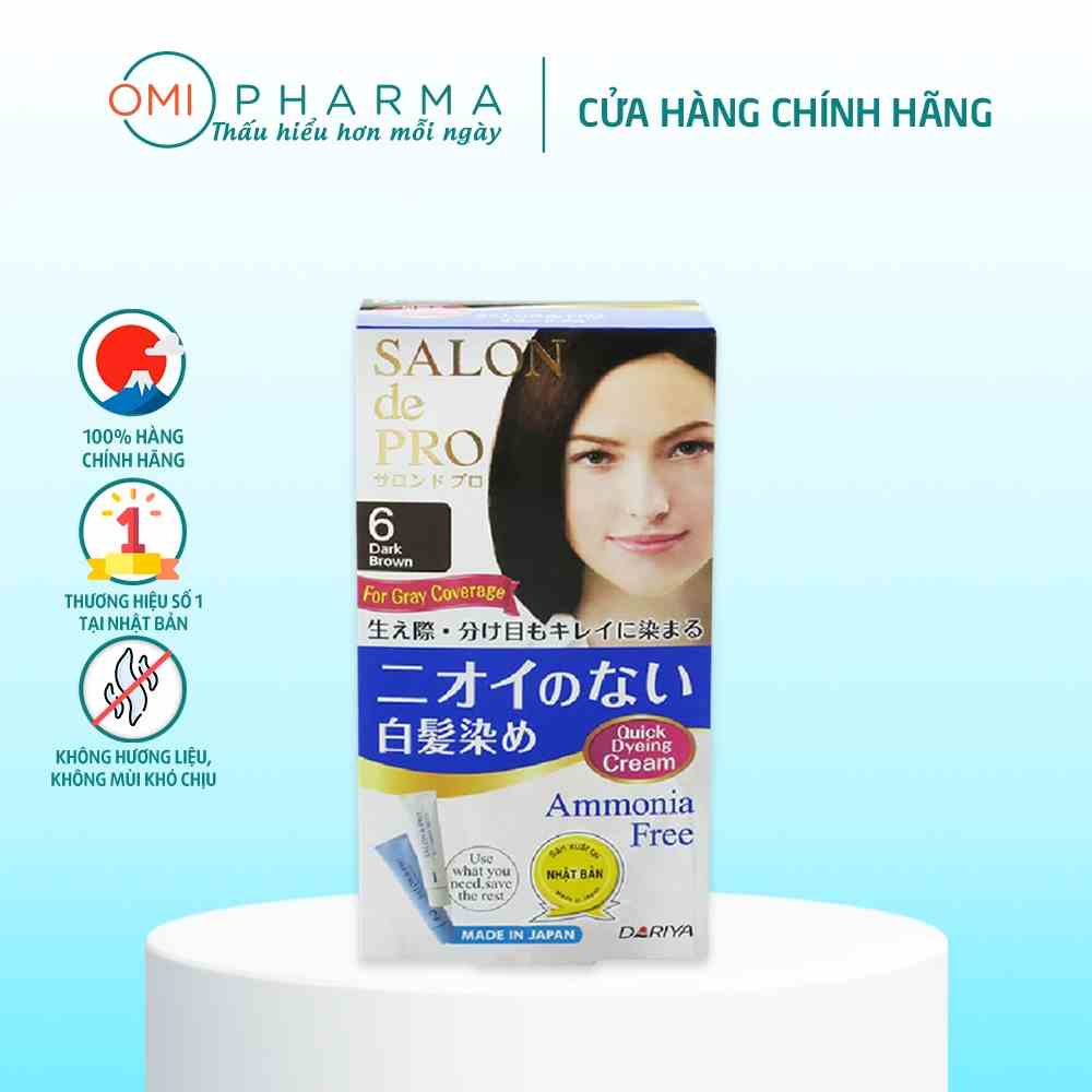 Kem Nhuộm Tóc Phủ Bạc Cho Nữ Salon De Pro 6 80g (Màu Nâu Đen)