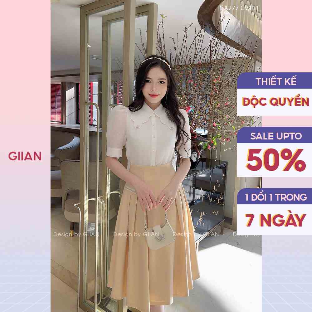 Áo sơ mi cổ cánh hoa chính hãng Giian - GA277