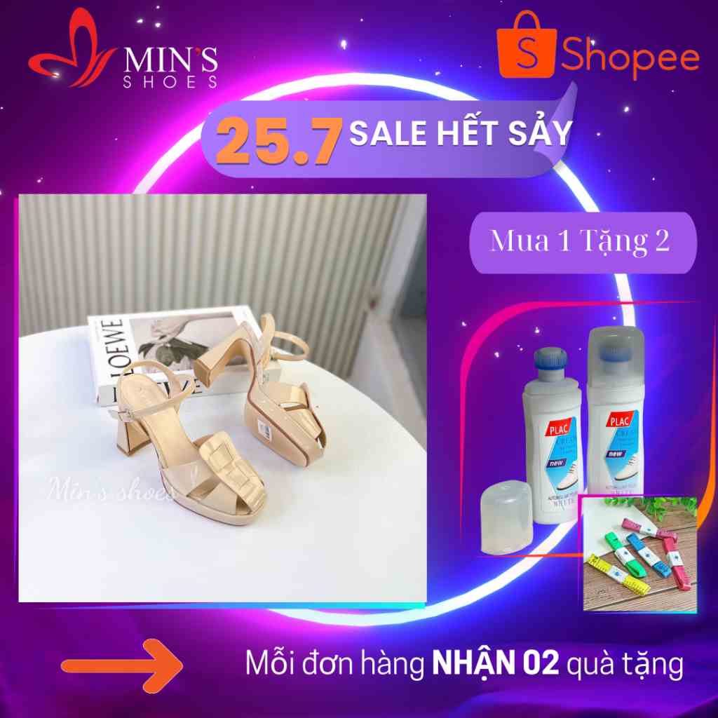 (MUA 1 TẶNG 2 - DUY NHẤT 25-27/07) Mins Shoes - Giày Sandal Da Bóng Cao Cấp S496