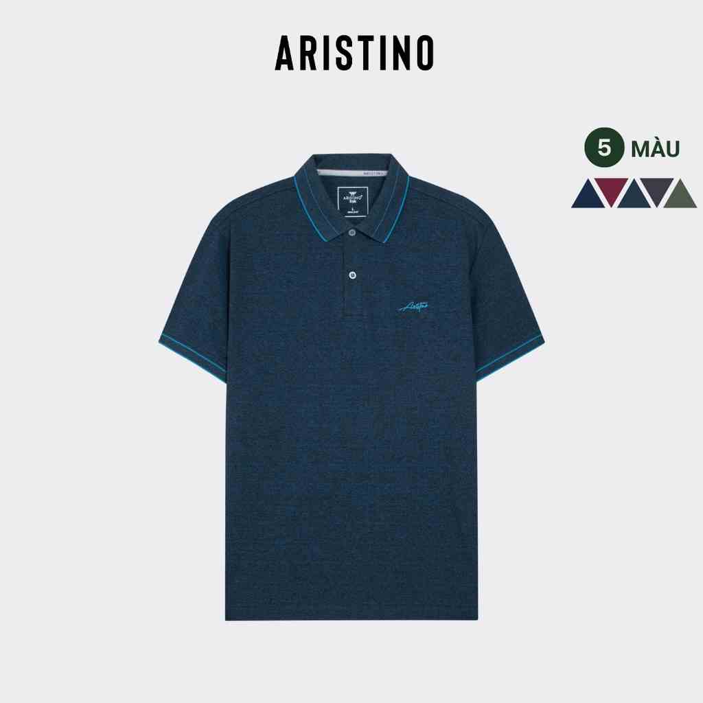 Áo polo ngắn tay ARISTINO phom regular fit suông nhẹ, thiết kế basic, họa tiết thêu chữ ký tinh tế - APS115S3