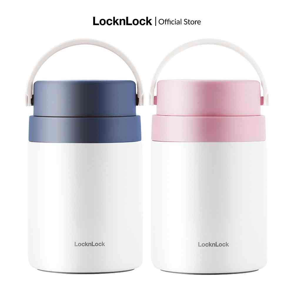 Bộ hộp cơm giữ nhiệt kèm muỗng Lock&Lock Handle Food Jar 700ml - LHC8042 (2 màu)