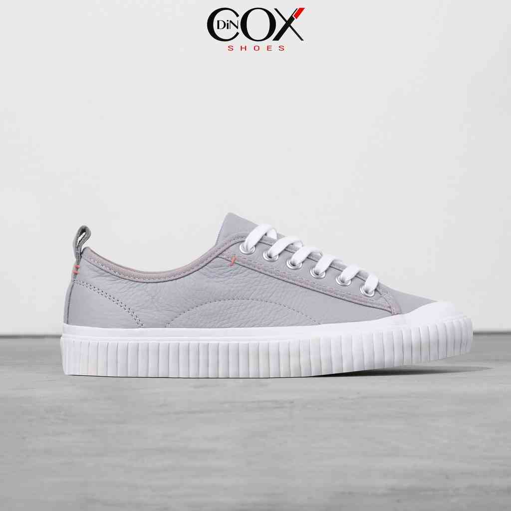 Giày Sneaker Da Bò Thật Nữ DINCOX E02 Grey Sang Trọng