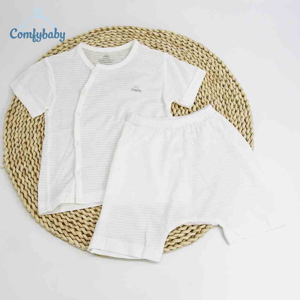 NEW - Bộ quần áo cộc cho bé 100% Cotton Lụa – Comfybaby Siêu nhẹ - thoáng mát QACF22042021 size 3-12 tháng