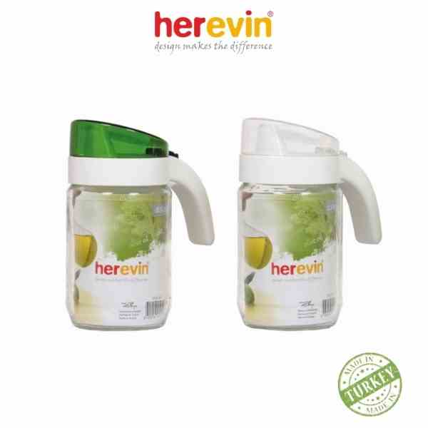 [Mã BMLTB35 giảm đến 35K đơn 99K] Bộ 2 Bình Rót Dầu Thuỷ Tinh Herevin 660ml - HUGI151180-205