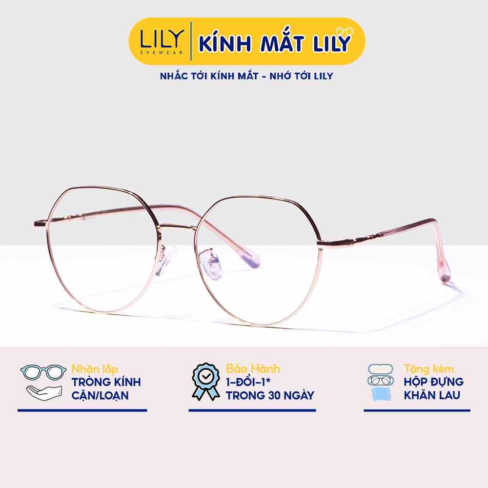 Gọng kính mắt nam nữ LILYEYEWEAR chất liệu kim loại thanh mảnh màu sắc thời trang 29299