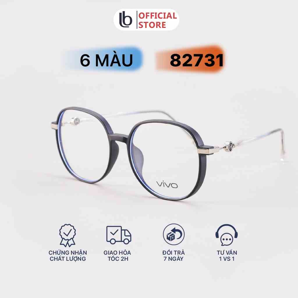 Gọng kính cận nam nữ LB Luxury Eyewear mắt kính tròn gọng kính mềm thoải mái màu sắc thời trang 82 731